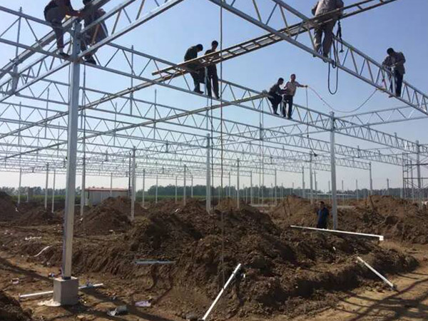 濟(jì)寧智能溫室大棚骨架施工